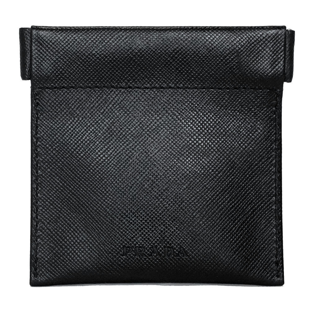 Prada Black Spring Compact Wallet Case Mouth Logo… - image 1